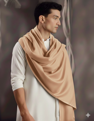 Winter Pure Wool Gents Shawl  Cream #04