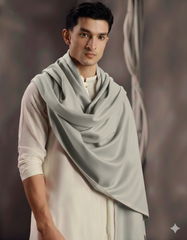 Winter Pure Wool Gents Shawl Lite Grey #10